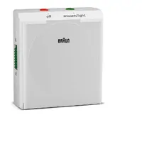 7.8cm White Analogue Travel Alarm Clock With World Time Zone Map By BRAUN image