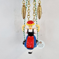 Swiss House Battery Chalet Clock With Swinging Doll 12cm By TRENKLE image