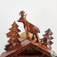 Forest Cabin & Deer Battery Carved Kuckulino 20cm By TRENKLE image