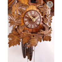 Leaves & Moving Birds 1 Day Mechanical Chalet Cuckoo Clock 24cm By ROMBA image