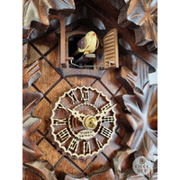 5 Leaf & Bird Battery Carved Cuckoo Clock 22cm By TRENKLE image