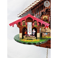 Black Forest Battery Chalet Cuckoo Clock With Weather House 25cm By TRENKLE image