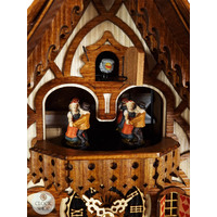 Angry Goats & Water Wheel 1 Day Mechanical Chalet Cuckoo Clock With Dancers 34cm By HÖNES image