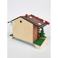 12cm Chalet Weather House With Deer & Water Trough By TRENKLE image