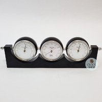 29cm Black Weather Station With Thermometer Barometer & Hygrometer By FISCHER  image
