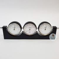 29cm Black Weather Station With Thermometer, Barometer & Hygrometer By FISCHER  image