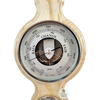 55cm Ash Traditional Weather Station With Barometer Thermometer & Hygrometer By FISCHER image