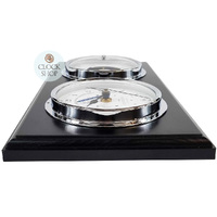 38cm Black Nautical Weather Station With Quartz Time & Tide Clock & Barometer By FISCHER image