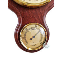 55cm Mahogany Traditional Weather Station With Barometer Thermometer & Hygrometer By FISCHER  image