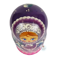 Floral Russian Dolls- Purple 15cm (Set Of 5) image