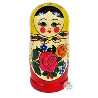 Semenov Russian Dolls- Yellow Scarf & Red Dress 15cm (Set Of 5) image