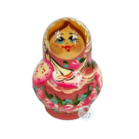 Floral Russian Dolls- Red Mini 6.5cm (Set Of 10) image