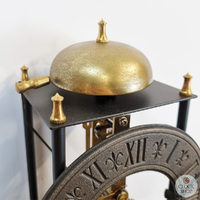 60cm Black & Brass Mechanical Skeleton Wall Clock With Bell Strike By AMS  image