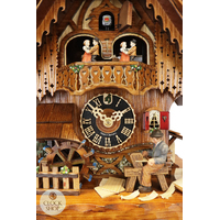 Shingle Cutter & Water Wheel 1 Day Mechanical Chalet Cuckoo Clock With Dancers 36cm By HÖNES image