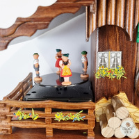 Forest Cabin Battery Chalet Kuckulino With Dancers & Swinging Doll Girl 17cm By TRENKLE image