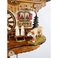 Cow & Tractor Battery Chalet Cuckoo Clock 28cm By TRENKLE image