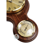 77cm Walnut Traditional Weather Station With Barometer Thermometer Hygrometer & Quartz Clock By FISCHER  image