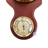 77cm Mahogany Traditional Weather Station With Barometer Thermometer Hygrometer & Quartz Clock By FISCHER image