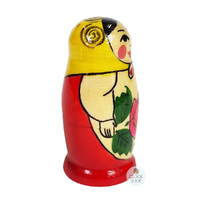 Semenov Russian Dolls- Yellow Scarf & Red Dress 7cm (Set Of 3) image