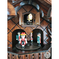 5 Leaf & Bird Battery Carved Cuckoo Clock With Side Birds & Dancers 40cm By TRENKLE image