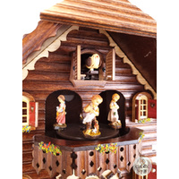 Black Forest Battery Chalet Cuckoo Clock With Dancers 32cm By TRENKLE image