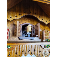 Wood Chopper & Water Wheel Battery Chalet Cuckoo Clock 34cm By TRENKLE image