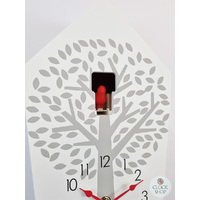 White Modern Battery Cuckoo Clock 39cm By AMS image