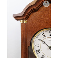 64cm Walnut Battery Chiming Wall Clock With Gold Accents By AMS image
