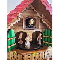 Accordion Player & Beer Maid Battery Chalet Cuckoo Clock With Dancers 32cm By TRENKLE image