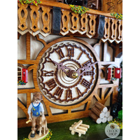 Boy & Tractor Battery Chalet Cuckoo Clock 32cm By TRENKLE image