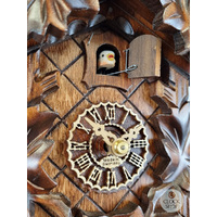 5 Leaf & Bird 1 Day Mechanical Carved Cuckoo Clock 20cm By TRENKLE image