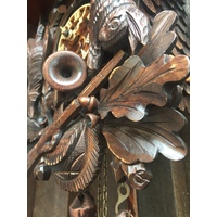 After The Hunt 8 Day Mechanical Carved Cuckoo Clock With Deer Head 45cm By Master Carvers Club image