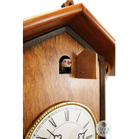 Walnut 8 Day Mechanical Modern Chalet Cuckoo Clock 33cm By ROMBA image