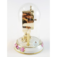 16cm White & Gold Porcelain Anniversary Clock With Floral Detail By HALLER image