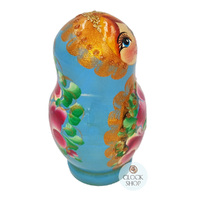 Floral Russian Dolls- Blue 11cm (Set Of 5) image