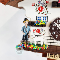 Heidi House Battery Chalet Clock With Swinging Doll 12cm By TRENKLE image