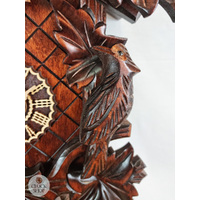 5 Leaf & Bird 8 Day Mechanical Carved Cuckoo Clock With Side Birds 40cm By TRENKLE image