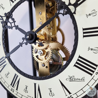 62cm Black & Brass Mechanical Skeleton Wall Clock With Bell Strike By HERMLE  image