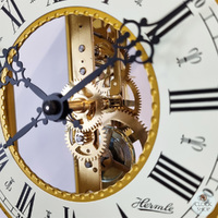 62cm Brass Mechanical Skeleton Wall Clock With Bell Strike By HERMLE image