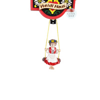 Swiss Heidi House Battery Chalet Clock With Swinging Doll 12cm By TRENKLE image