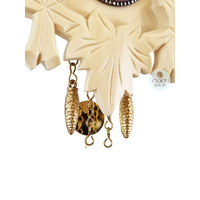 5 Leaf & Bird Mechanical Carved Clock Natural 14cm By TRENKLE image