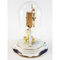 23cm White & Gold Porcelain Anniversary Clock With Blue Decorative Detail By HALLER image