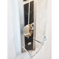 84cm Black & Silver Pendulum Wall Clock With Slate Inlay By AMS image