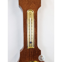 71cm Walnut Traditional Weather Station With Barometer Thermometer & Hygrometer By FISCHER image