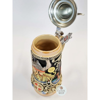 Viking Beer Stein With Viking Helmet Lid 0.5L By KING image