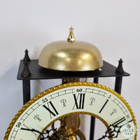 62cm Black Mechanical Skeleton Wall Clock With Bell Strike & Brass Features By HERMLE image