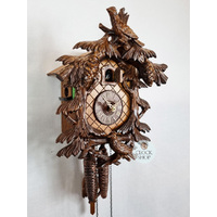 Birds In Fir Tree 1 Day Mechanical Carved Cuckoo Clock 30cm By SCHWER image
