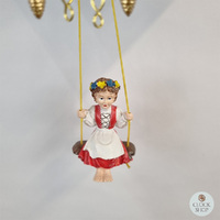 Heidi House Battery Chalet Clock With Swinging Doll & Dancers 17cm By TRENKLE image