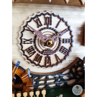 Girl On Rocking Horse Battery Chalet Cuckoo Clock With Waterwheel & Dancers 32cm By TRENKLE image