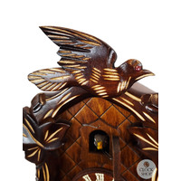 4 Leaf & Bird 1 Day Mechanical Carved Cuckoo Clock 20cm By SCHNEIDER image